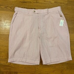 Peter Millar Men’s Red seersucker shorts size 36 NWT